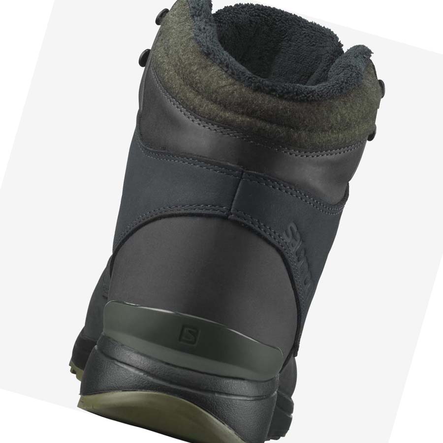 Botas de Invierno Salomon UTILITY WINTER CLIMASALOMON™ WATERPROOF Hombre Negros Verdes | MX 3383WNB